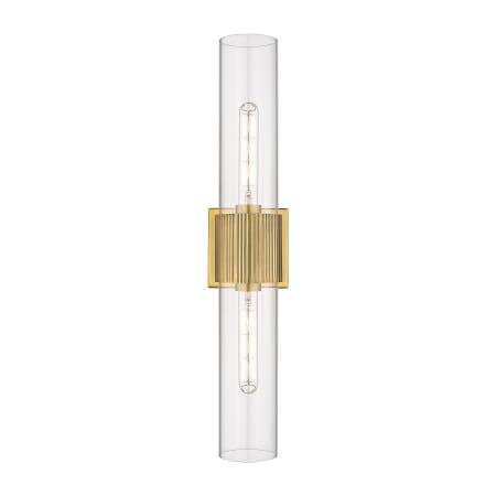 Innovations Lighting Bolivar 2 Light 4" Wide Vanity Light Brushed Brass / Clear
