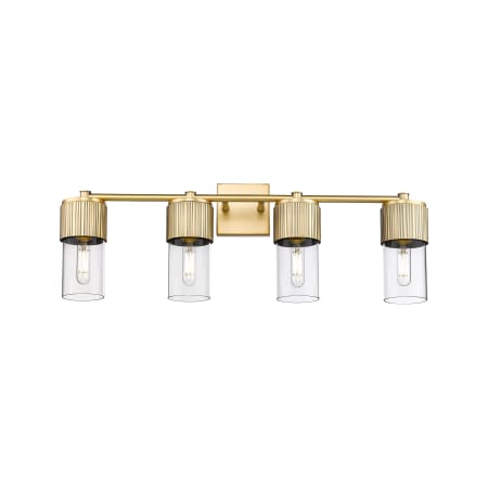 Innovations Lighting Bolivar 4 Light 31" Wide Vanity Light Brushed Brass / Clear