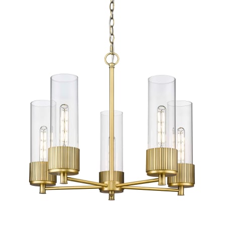 Innovations Lighting Bolivar 5 Light 25" Wide Chandelier Brushed Brass / Clear