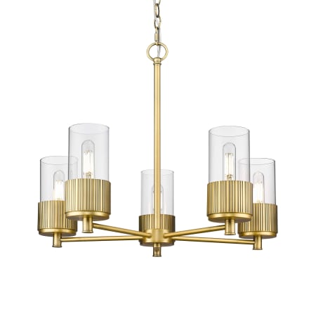 Innovations Lighting Bolivar 5 Light 25" Wide Chandelier Brushed Brass / Clear