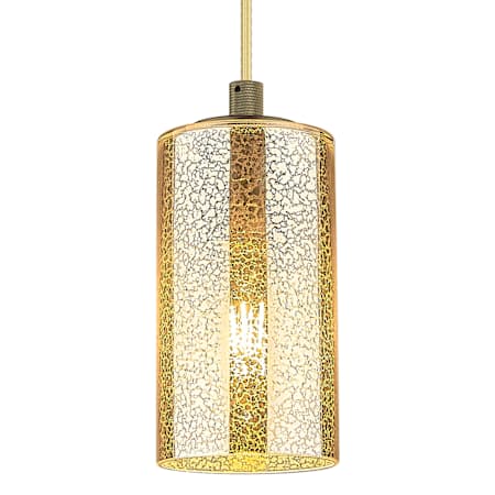 Innovations Lighting Crown Point 8" Tall Cord Hung Mini Pendant with Mercury Glass Shade Brushed Brass