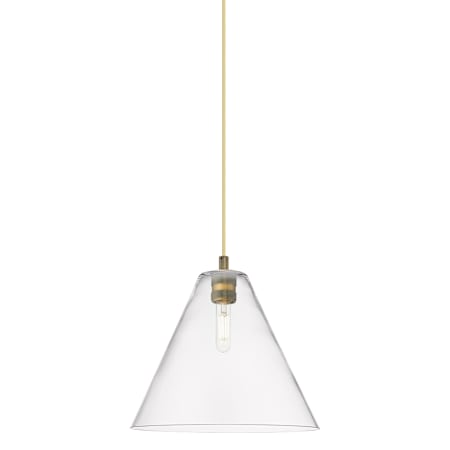 Innovations Lighting Crown Point 12" Wide Pendant Brushed Brass / Clear