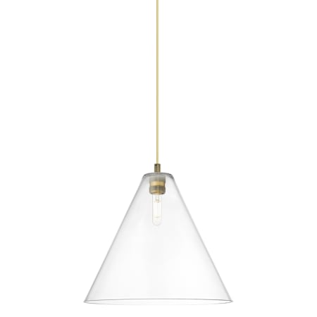 Innovations Lighting Crown Point 16" Wide Pendant Brushed Brass / Clear