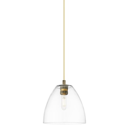 Innovations Lighting Crown Point 9" Wide Mini Pendant Brushed Brass / Clear