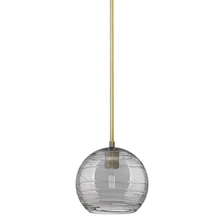 Innovations Lighting Crown Point 8" Wide Mini Pendant Brushed Brass / Light Smoke Deco Swirl