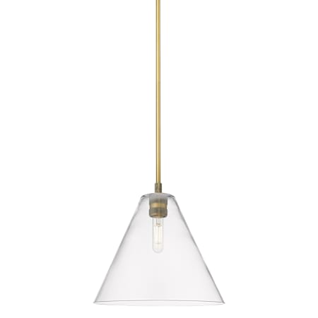 Innovations Lighting Crown Point 12" Wide Pendant Brushed Brass / Clear
