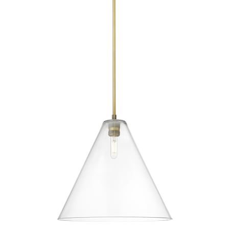 Innovations Lighting Crown Point 16" Wide Pendant Brushed Brass / Clear