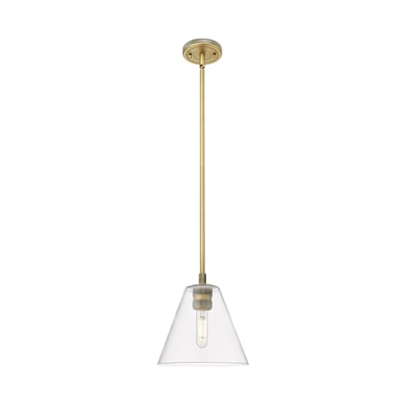 Innovations Lighting Crown Point 8" Wide Mini Pendant Brushed Brass / Clear