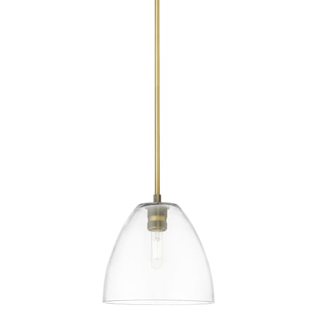 Innovations Lighting Crown Point 9" Wide Mini Pendant Brushed Brass / Clear