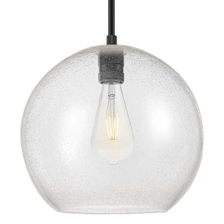 Innovations Lighting Crown Point 12" Wide Pendant with Clear, Seedy Glass Shade Matte Black