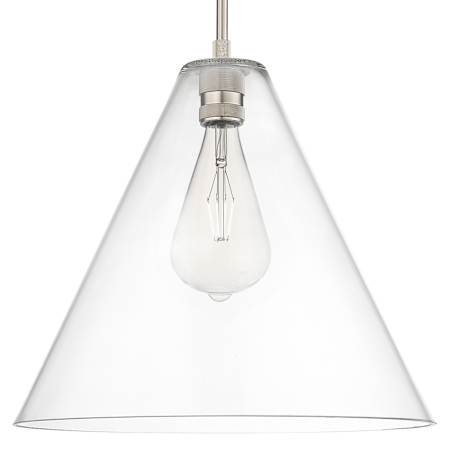 Innovations Lighting Crown Point 16" Wide Pendant with Clear Glass Cone Shade Satin Nickel