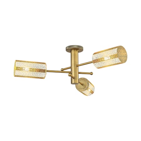 Innovations Lighting Crown Point 3 Light 30" Wide Semi-flush Mount Ceiling Fixture Brushed Brass / Mercury