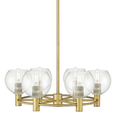 Innovations Lighting Crown Point 6 Light 26" Wide Candle Style Chandelier Brushed Brass / Clear