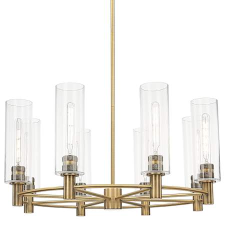 Innovations Lighting Crown Point 8 Light 32" Wide Candle Style Chandelier Brushed Brass / Clear