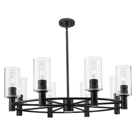 Innovations Lighting Crown Point 8 Light 32" Wide Chandelier with 7" Tall Clear Glass Shades Matte Black