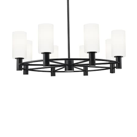 Innovations Lighting Crown Point 8 Light 32" Wide Ring Chandelier Matte Black / White