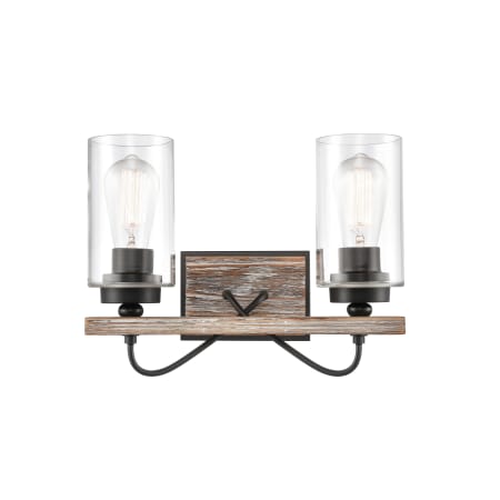 Innovations Lighting Paladin 2 Light 14" Wide Vanity Light Matte Black / Clear