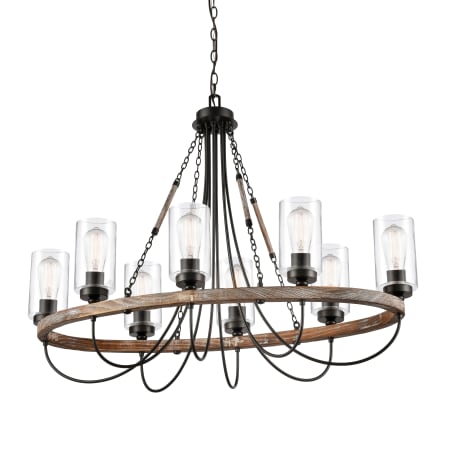 Innovations Lighting Paladin 8 Light 39" Wide Ring Chandelier Matte Black / Clear