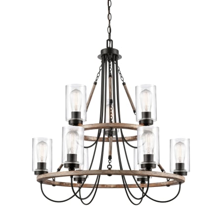 Innovations Lighting Paladin 9 Light 32" Wide Ring Chandelier Matte Black / Clear