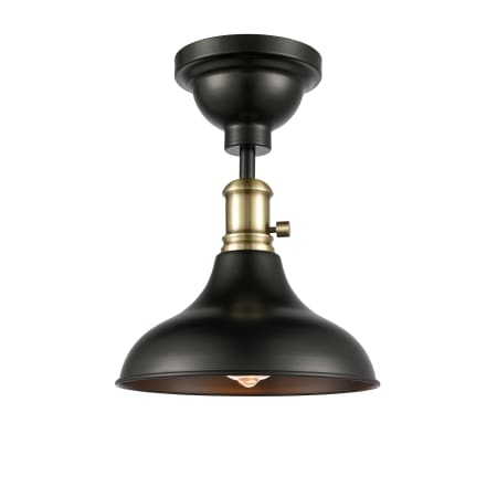 Innovations Lighting Metro 10" Wide Semi-Flush Ceiling Fixture Black Antique Brass / Matte Black