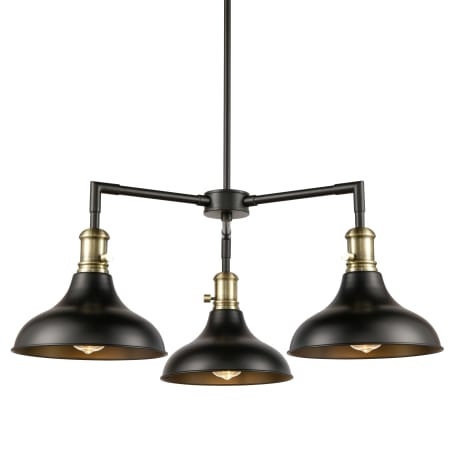 Innovations Lighting Metro 3 Light 30" Wide Chandelier Black Antique Brass / Matte Black