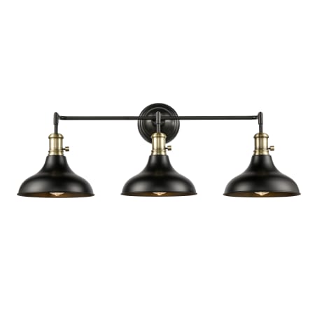 Innovations Lighting Metro 3 Light 37" Wide Vanity Light Black Antique Brass / Matte Black