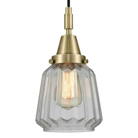 Innovations Lighting Chatham 7" Wide Mini Pendant with Clear Glass Shade Antique Brass