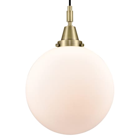 Innovations Lighting Beacon 12" Wide Pendant with Matte White Glass Shade Antique Brass