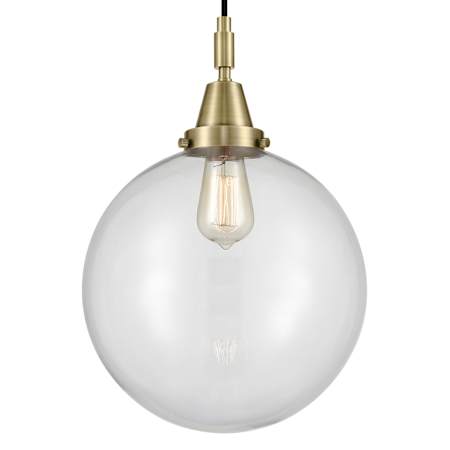 Innovations Lighting Beacon 12" Wide Pendant with Clear Glass Shade Antique Brass