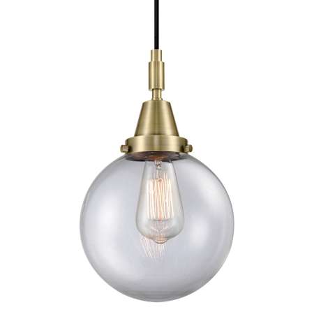 Innovations Lighting Beacon 8" Wide Mini Pendant with Clear Glass Shade Antique Brass