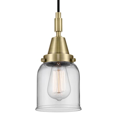 Innovations Lighting Bell 5" Wide Mini Pendant with Clear Glass Shade Antique Brass