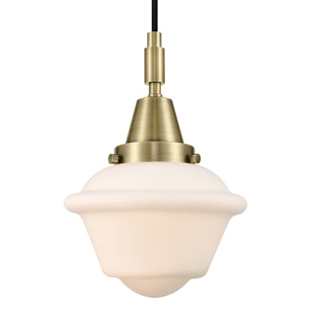 Innovations Lighting Oxford 7" Wide Mini Pendant with Matte White Glass Shade Antique Brass