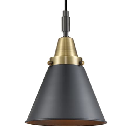 Innovations Lighting Appalachian 8" Wide Mini Pendant with Matte Black Shade Black Antique Brass