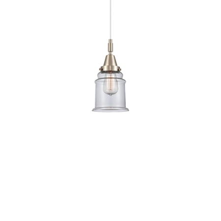 Innovations Lighting Canton 6" Wide Mini Pendant Brushed Satin Nickel / Clear