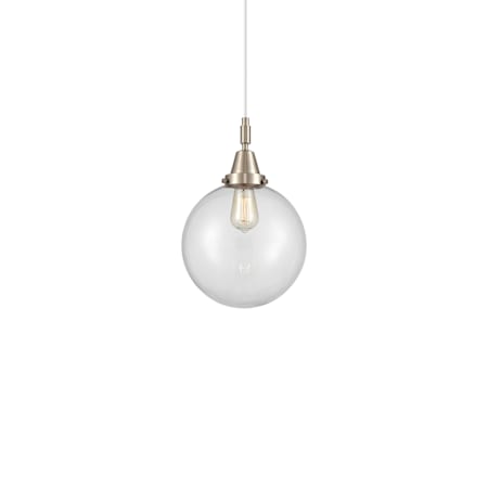 Innovations Lighting Beacon 10" Wide Mini Pendant Brushed Satin Nickel / Clear