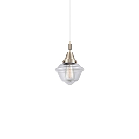 Innovations Lighting Oxford 8" Wide Mini Pendant Brushed Satin Nickel / Clear