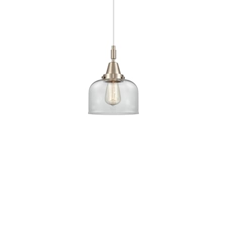 Innovations Lighting Bell 8" Wide Mini Pendant Brushed Satin Nickel / Clear
