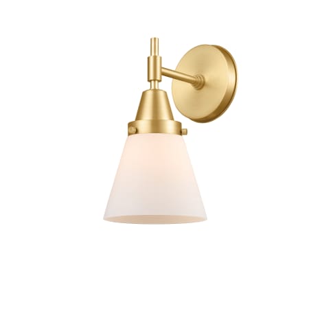 Innovations Lighting Cone 11" Tall Wall Sconce with Glass Shade Satin Gold / Matte White
