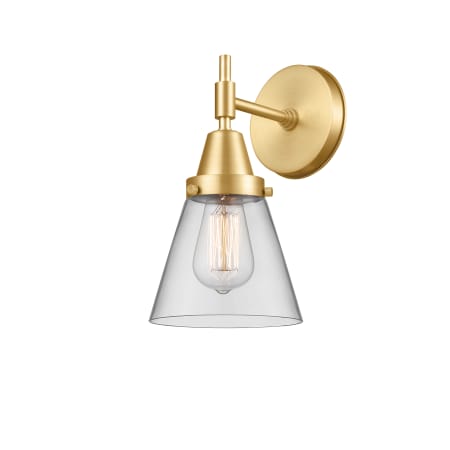 Innovations Lighting Cone 11" Tall Wall Sconce Satin Gold / Clear
