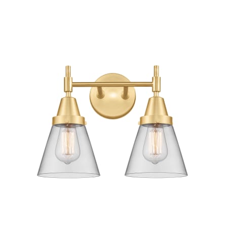 Innovations Lighting Cone 2 Light 15" Wide Vanity Light Satin Gold / Clear