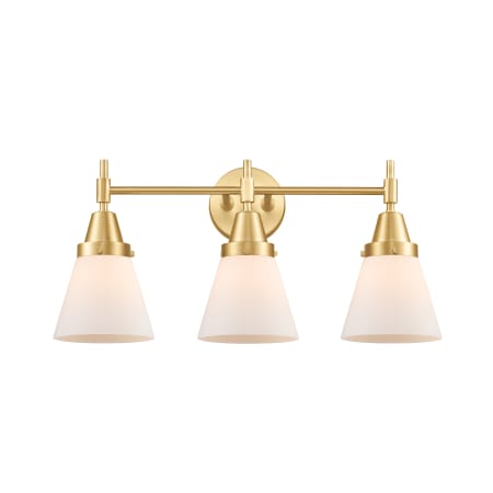 Innovations Lighting Cone 3 Light 25" Wide Vanity Light Satin Gold / Matte White