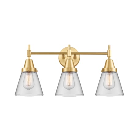Innovations Lighting Cone 3 Light 24" Wide Vanity Light Satin Gold / Clear