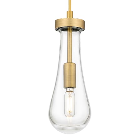 Innovations Lighting Owego 11" Tall Mini Pendant with Clear Glass Shade Brushed Brass