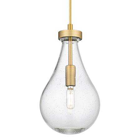 Innovations Lighting Owego 7" Wide Mini Pendant with Clear, Seedy Glass Shade Brushed Brass