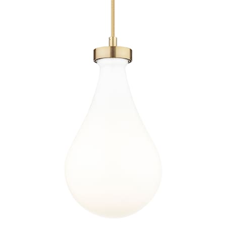 Innovations Lighting Owego 7" Wide Mini Pendant with Glossy White Glass Shade Champagne Bronze