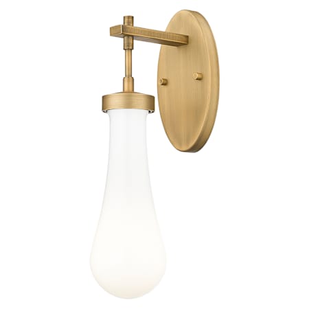 Innovations Lighting Owego 16" Tall Bathroom Sconce with Glossy White Glass Shade Brushed Brass