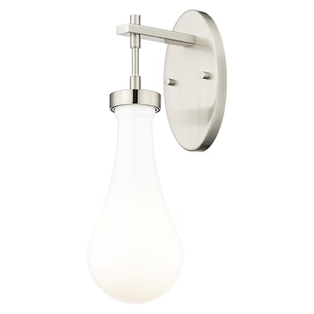 Innovations Lighting Owego 17" Tall Bathroom Sconce with Glossy White Glass Shade Satin Nickel