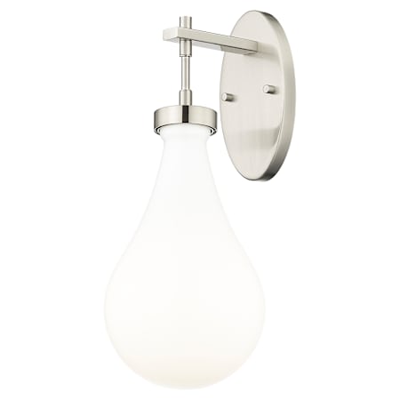 Innovations Lighting Owego 18" Tall Bathroom Sconce with Glossy White Glass Shade Satin Nickel