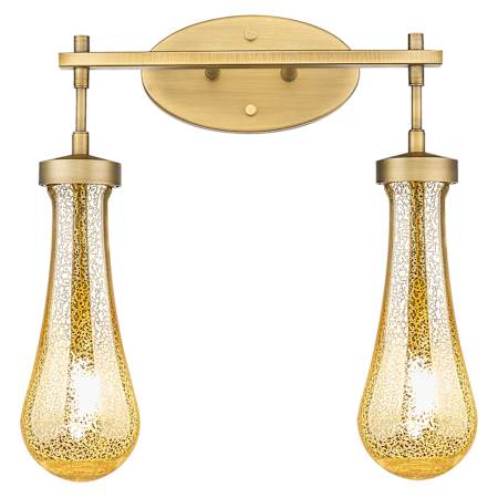 Innovations Lighting Owego 2 Light 16" Wide Vanity Light with Mercury Glass Shades Brushed Brass