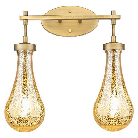 Innovations Lighting Owego 2 Light 17" Wide Vanity Light with Mercury Glass Shades Brushed Brass